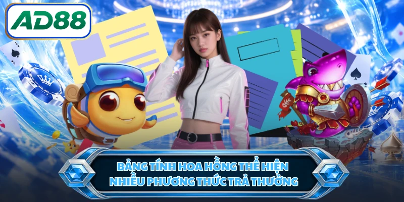 Bảng tính hoa hồng thể hiện nhiều phương thức trả thưởng